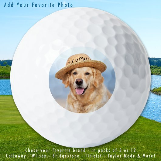 Aangepaste huisdier hond foto eenvoudig gepersonal golfballen