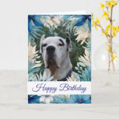 Aangepaste huisdier (hond) foto en bericht kaart (Gele Bloem)