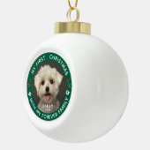Aangepaste Huisdier Hond Foto Poot Print Keramische Bal Ornament (Rechts)