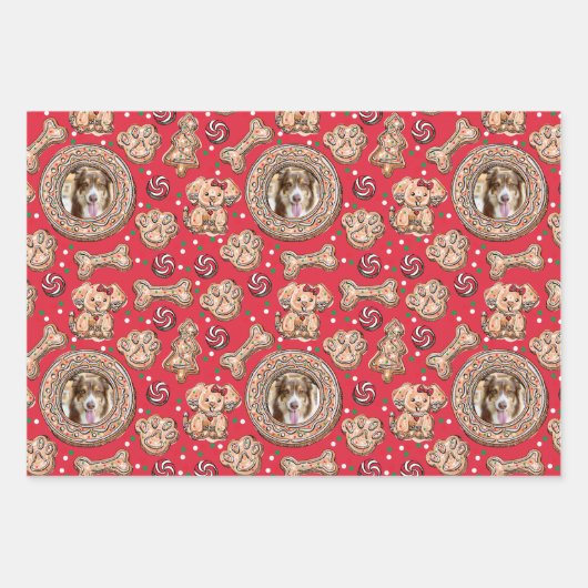 Aangepaste huisdier hond foto's & peperkoek Cookie Inpakpapier Vel (Voorkant 2)