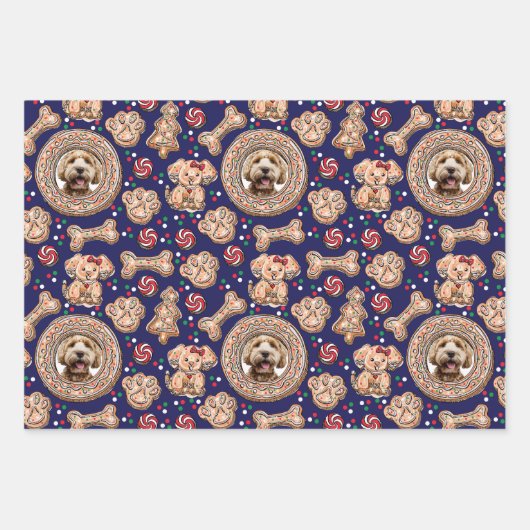 Aangepaste huisdier hond foto's & peperkoek Cookie Inpakpapier Vel (Voorkant)