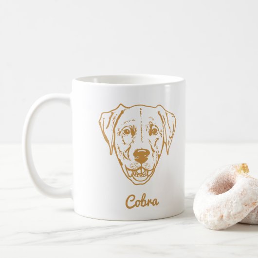 Aangepaste huisdier hond hand tekening koffiemok (Met donut)