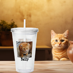 Aangepaste huisdier kat hond foto gepersonaliseerd acryl drinkbeker