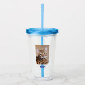 Aangepaste huisdier kat hond foto gepersonaliseerd acryl drinkbeker (Voorkant)