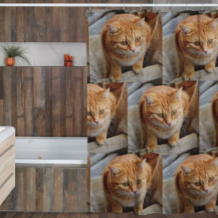 Aangepaste huisdier kat hond foto sjabloon douchegordijn