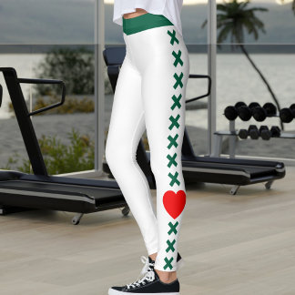 Aangepaste Huisdier Kat Moeder Wit Diep Groen Patr Leggings