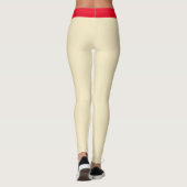 Aangepaste Huisdier Kat Moeder Wit Rood Gestreept Leggings (Achterkant)