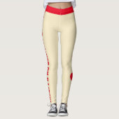 Aangepaste Huisdier Kat Moeder Wit Rood Gestreept Leggings (Voorkant)
