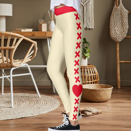 Aangepaste Huisdier Kat Moeder Wit Rood Gestreept Leggings