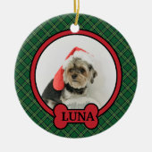 Aangepaste huisdier kerst, gepersonaliseerde hond  keramisch ornament (Voorkant)