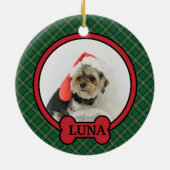 Aangepaste huisdier kerst, gepersonaliseerde hond  keramisch ornament (Achterkant)