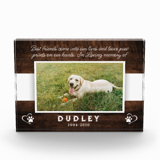 Aangepaste huisdier Memorial aandenken fotoblok (Voorkant)