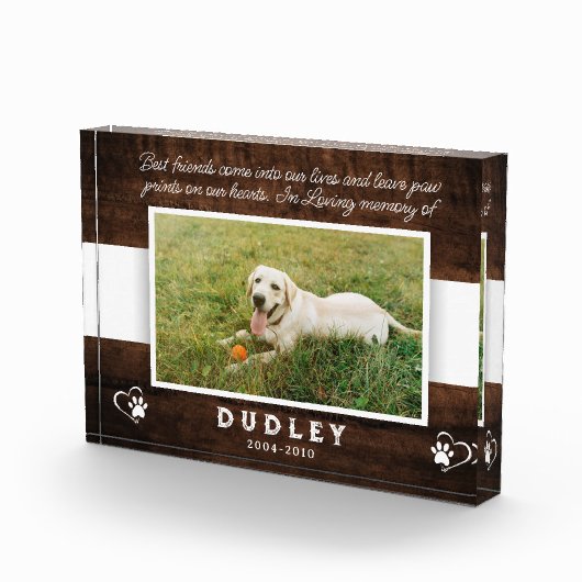 Aangepaste huisdier Memorial aandenken fotoblok (Rechts)