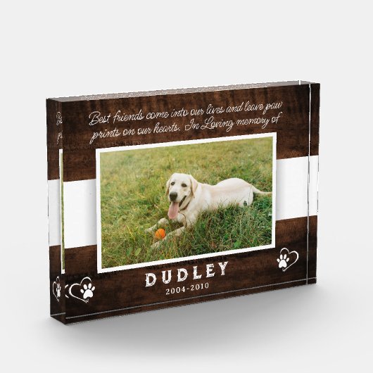 Aangepaste huisdier Memorial aandenken fotoblok (Links)