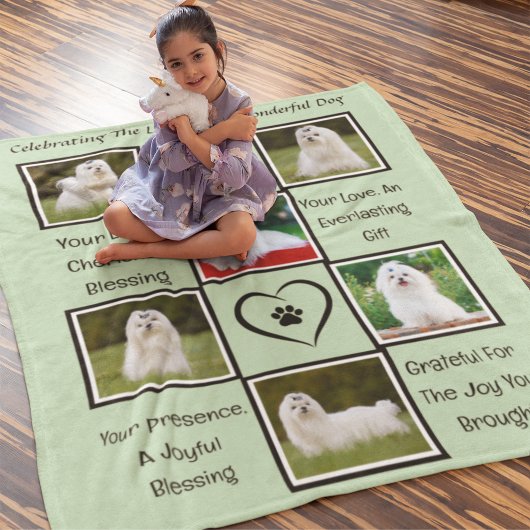 Aangepaste huisdier Memorial gepersonaliseerde fot Fleece Deken