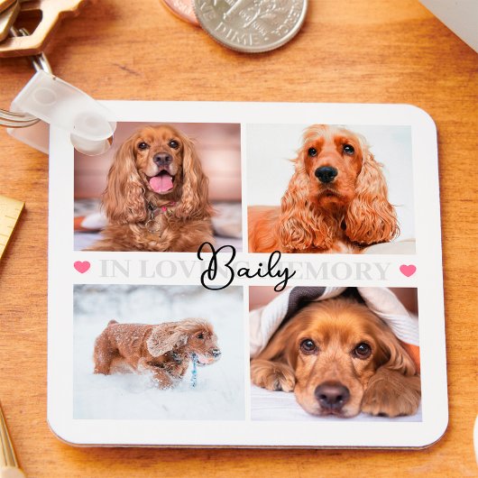 Aangepaste huisdier Memorial Hond Kat Verlies 8 Fo Sleutelhanger