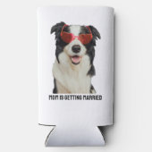 Aangepaste huisdier minnaar hond of kat bruiloft a seltzer blikjeskoeler (Achterkant)