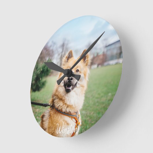 Aangepaste Huisdier Muur Klok – Gepersonaliseerde  (Hoek)