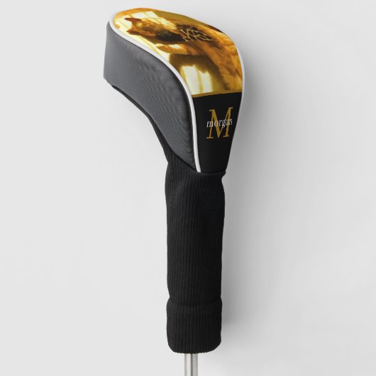 Aangepaste huisdier of familie foto Monogram naam Golfheadcover (Schuin)