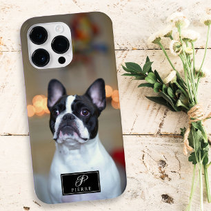 Aangepaste huisdier portret Elegant Monogram Naam Case-Mate iPhone 14 Pro Max Hoesje