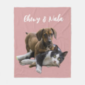 Aangepaste Huisdier Portret Gift - Gepersonaliseer Fleece Deken (Voorkant)