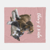 Aangepaste Huisdier Portret Gift - Gepersonaliseer Fleece Deken (Voorkant (Horizontaal))