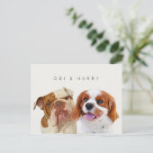 Aangepaste huisdier portretten briefkaart (Staand voorkant)