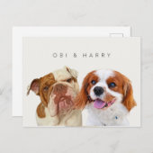 Aangepaste huisdier portretten briefkaart (Voorkant / Achterkant)