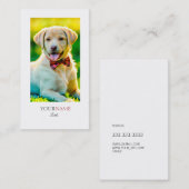 Aangepaste huisdier witte rand visitekaartje (Voorkant / Achterkant)