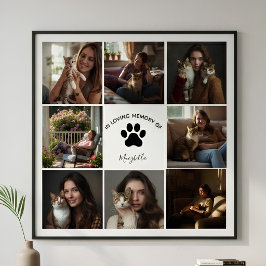 Aangepaste huisdiercollage Ter nagedachtenis aan k Poster