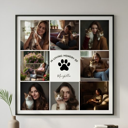 Aangepaste huisdiercollage Ter nagedachtenis aan k Poster