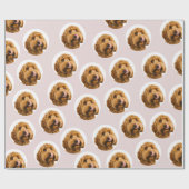 Aangepaste huisdierenfoto | Gepersonaliseerd roze Cadeaupapier (Vlak)