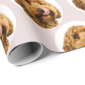 Aangepaste huisdierenfoto | Gepersonaliseerd roze Cadeaupapier (Rol Hoek)