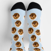 Aangepaste huisdierenfoto | Gepersonaliseerde Blue Sokken (Top)