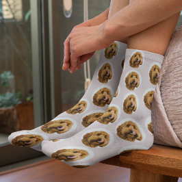 Aangepaste huisdierenfoto | Gepersonaliseerde Pink Sokken