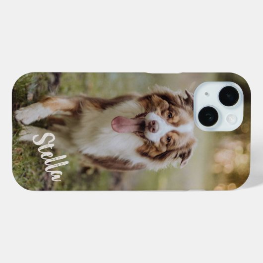 Aangepaste huisdierenfoto met gepersonaliseerde na Case-Mate iPhone case (Achterkant (horizontaal))