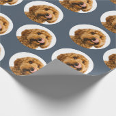 Aangepaste huisdierfoto cadeaupapier (Hoek)