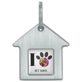 Aangepaste huisdierfoto en gepersonaliseerde honde huisdieren naamplaatje