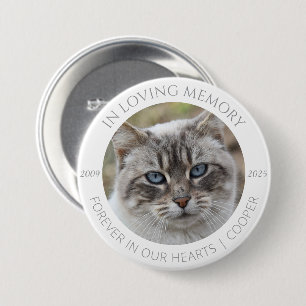 Aangepaste huisdierfoto en naam-badge 'Ter nagedac Ronde Button 7,6 Cm