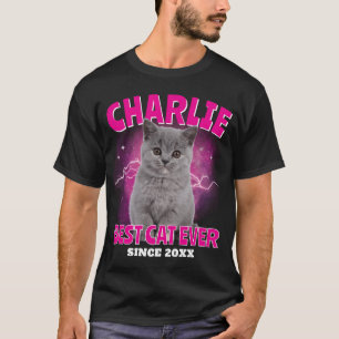 Aangepaste huisdierfoto en naam Bootleg Rap Vintag T-shirt