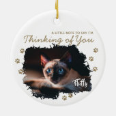 Aangepaste huisdierfoto en naam keramisch ornament (Achterkant)