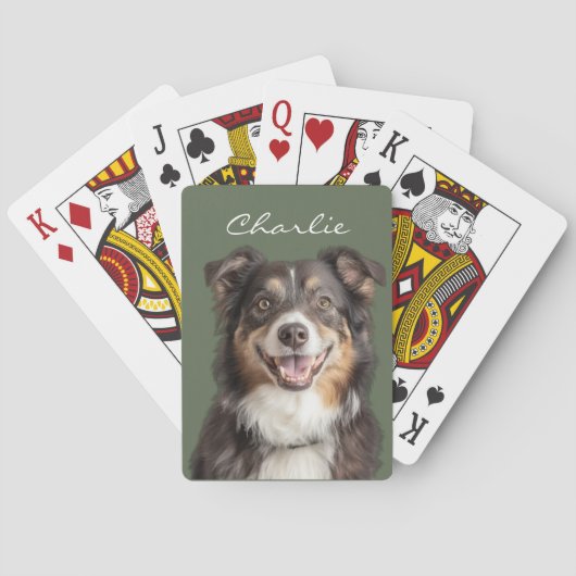 Aangepaste huisdierfoto en naam pokerkaarten (Achterkant)