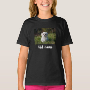 Aangepaste huisdierfoto en naam t-shirt