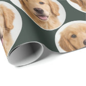 Aangepaste huisdierfoto | Gepersonaliseerd bosgroe Cadeaupapier (Rol Hoek)
