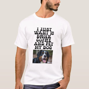 Aangepaste huisdierfoto - Grappig drinken koffie & T-shirt
