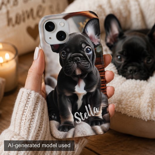 Aangepaste huisdierfoto met gepersonaliseerde naam Case-Mate iPhone case