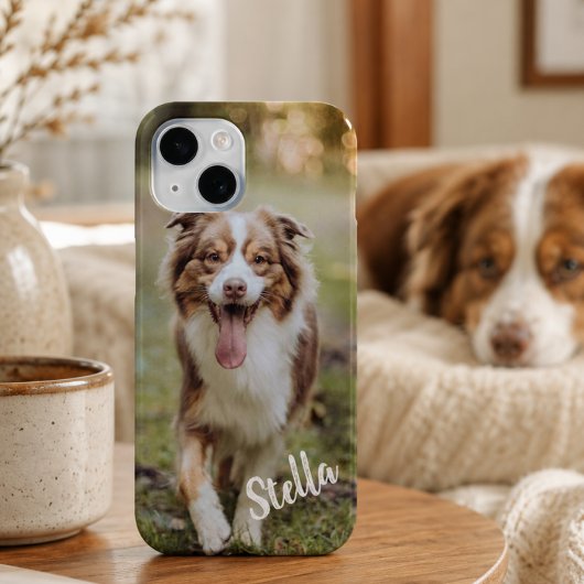 Aangepaste huisdierfoto met gepersonaliseerde naam Case-Mate iPhone case