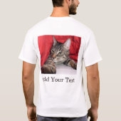 Aangepaste huisdierfoto met grappige tekst Persoon T-shirt (Achterkant)