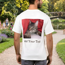 Aangepaste huisdierfoto met grappige tekst Persoon T-shirt