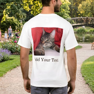 Aangepaste huisdierfoto met grappige tekst Persoon T-shirt
